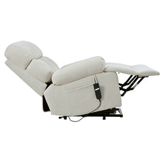 Oversized Power Lift Recliner Chair for Elderly – Electric Fabric Chair with Remote, Wide Seat & Side Pocket, Light Gray
