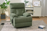 Oversized Power Lift Recliner Chair for Elderly – Electric Fabric Chair with Remote, Wide Seat & Side Pocket, Dark Green