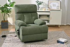 Oversized Power Lift Recliner Chair for Elderly – Electric Fabric Chair with Remote, Wide Seat & Side Pocket, Dark Green