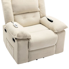 Uwell Mobility Power Lift Recliner Chair for Elderly – Heated Massage Chair with Infinite Position & Side Pocket, Beige