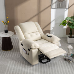 Uwell Mobility Power Lift Recliner Chair for Elderly – Heated Massage Chair with Infinite Position & Side Pocket, Beige