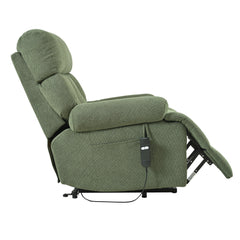 Oversized Power Lift Recliner Chair for Elderly – Electric Fabric Chair with Remote, Wide Seat & Side Pocket, Dark Green
