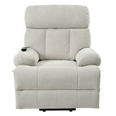Oversized Power Lift Recliner Chair for Elderly – Electric Fabric Chair with Remote, Wide Seat & Side Pocket, Light Gray