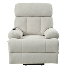 Oversized Power Lift Recliner Chair for Elderly – Electric Fabric Chair with Remote, Wide Seat & Side Pocket, Light Gray