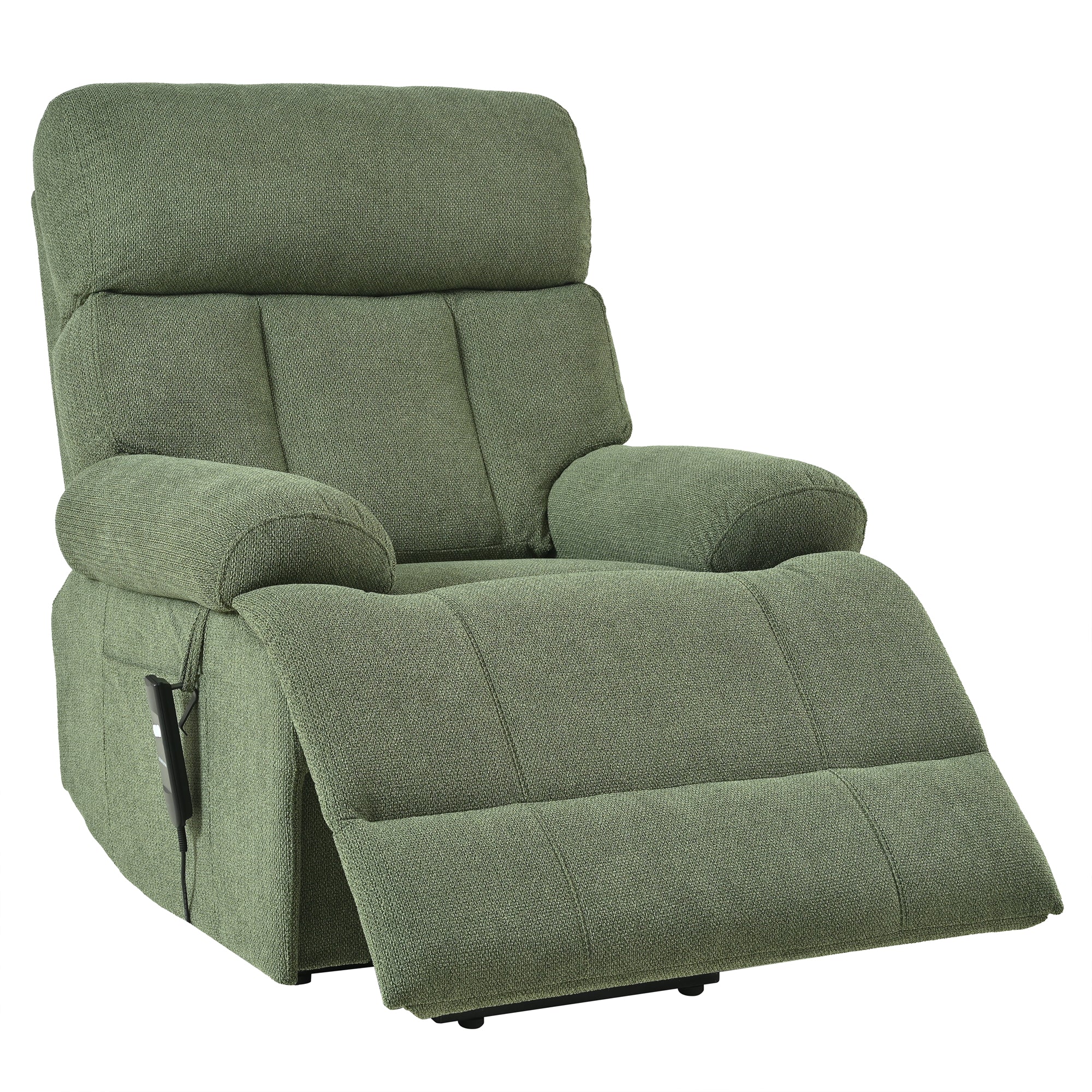 Oversized Power Lift Recliner Chair for Elderly – Electric Fabric Chair with Remote, Wide Seat & Side Pocket, Dark Green