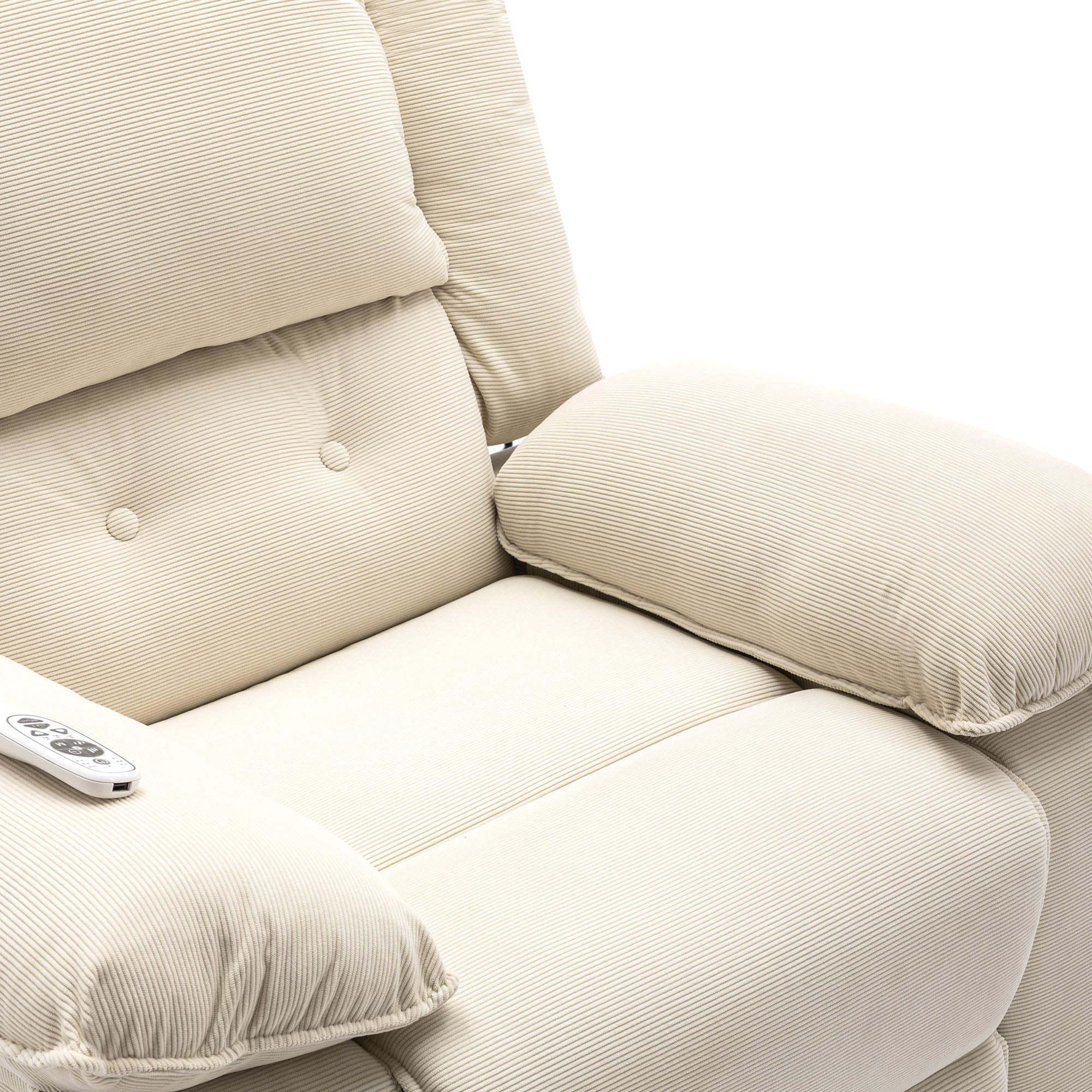 Uwell Mobility Power Lift Recliner Chair for Elderly – Heated Massage Chair with Infinite Position & Side Pocket, Beige