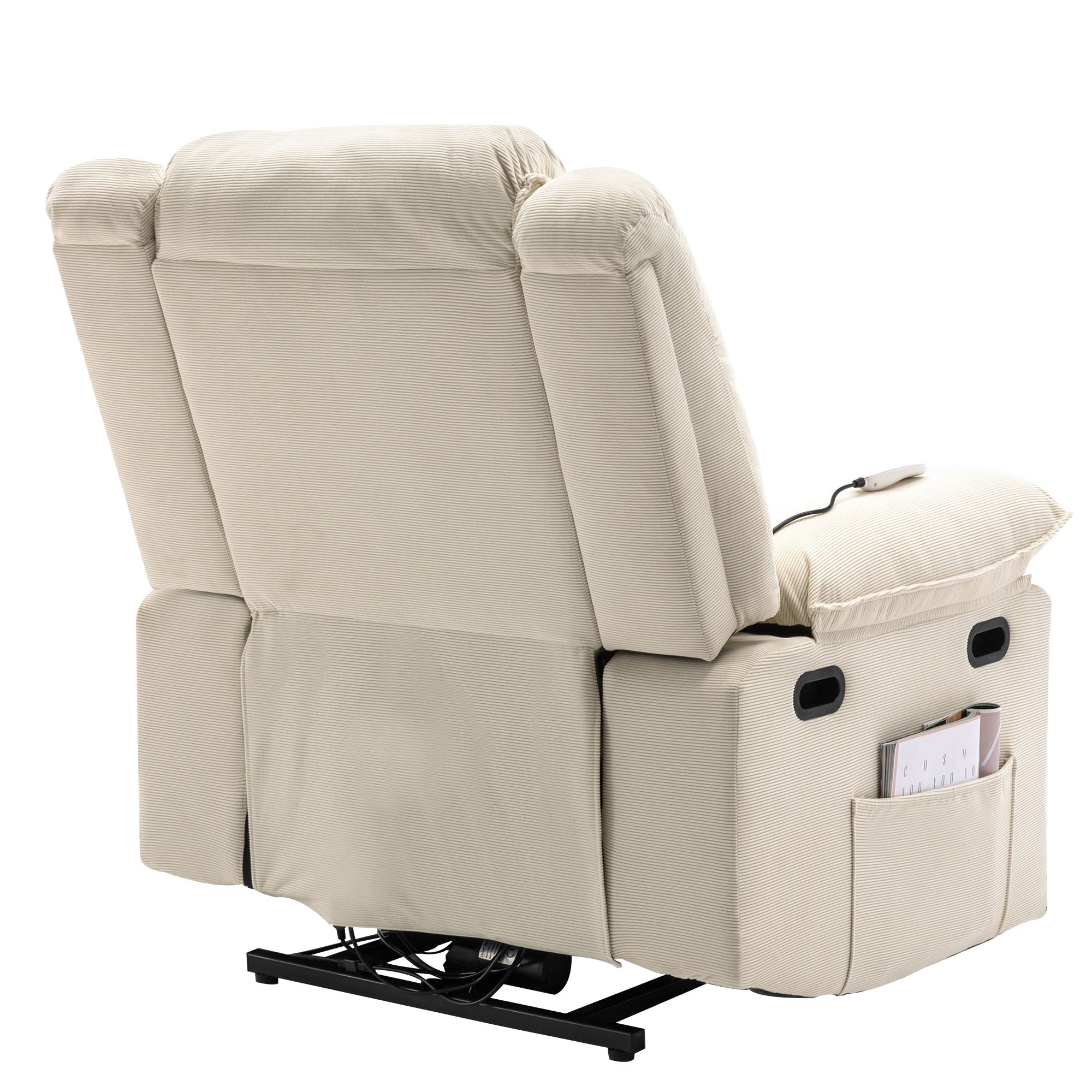 Uwell Mobility Power Lift Recliner Chair for Elderly – Heated Massage Chair with Infinite Position & Side Pocket, Beige