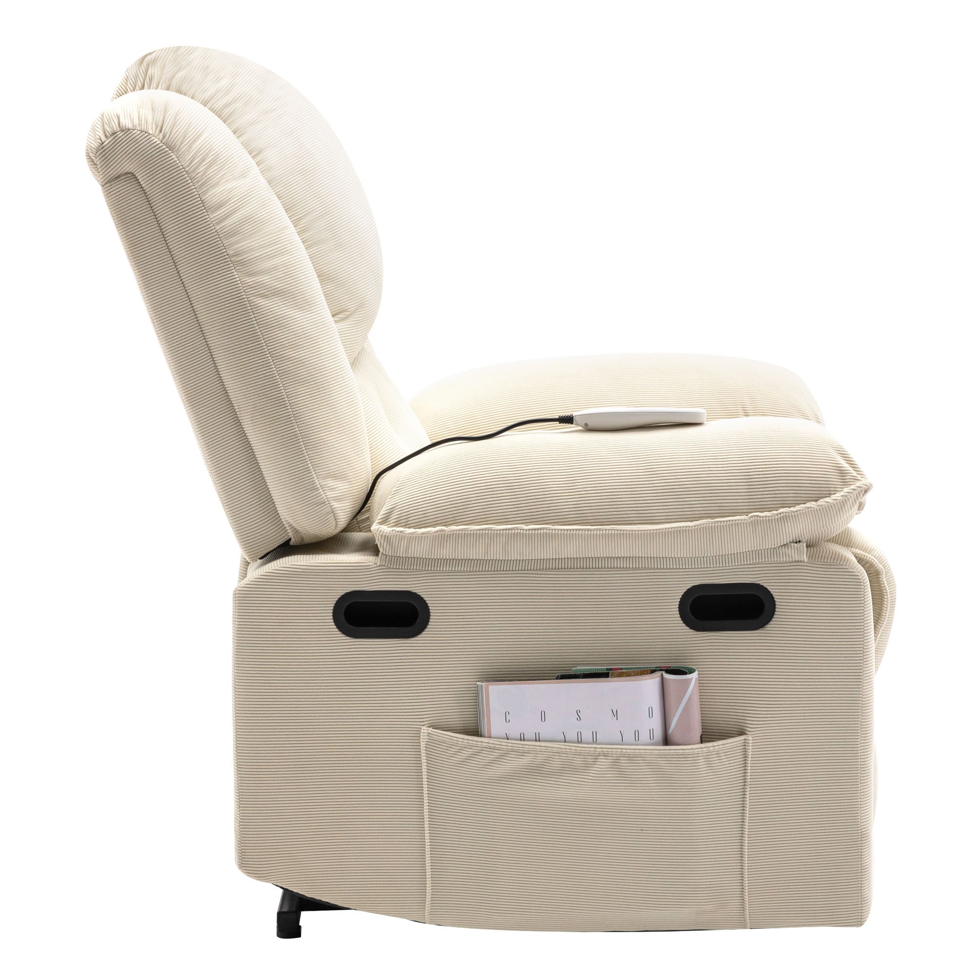 Uwell Mobility Power Lift Recliner Chair for Elderly – Heated Massage Chair with Infinite Position & Side Pocket, Beige
