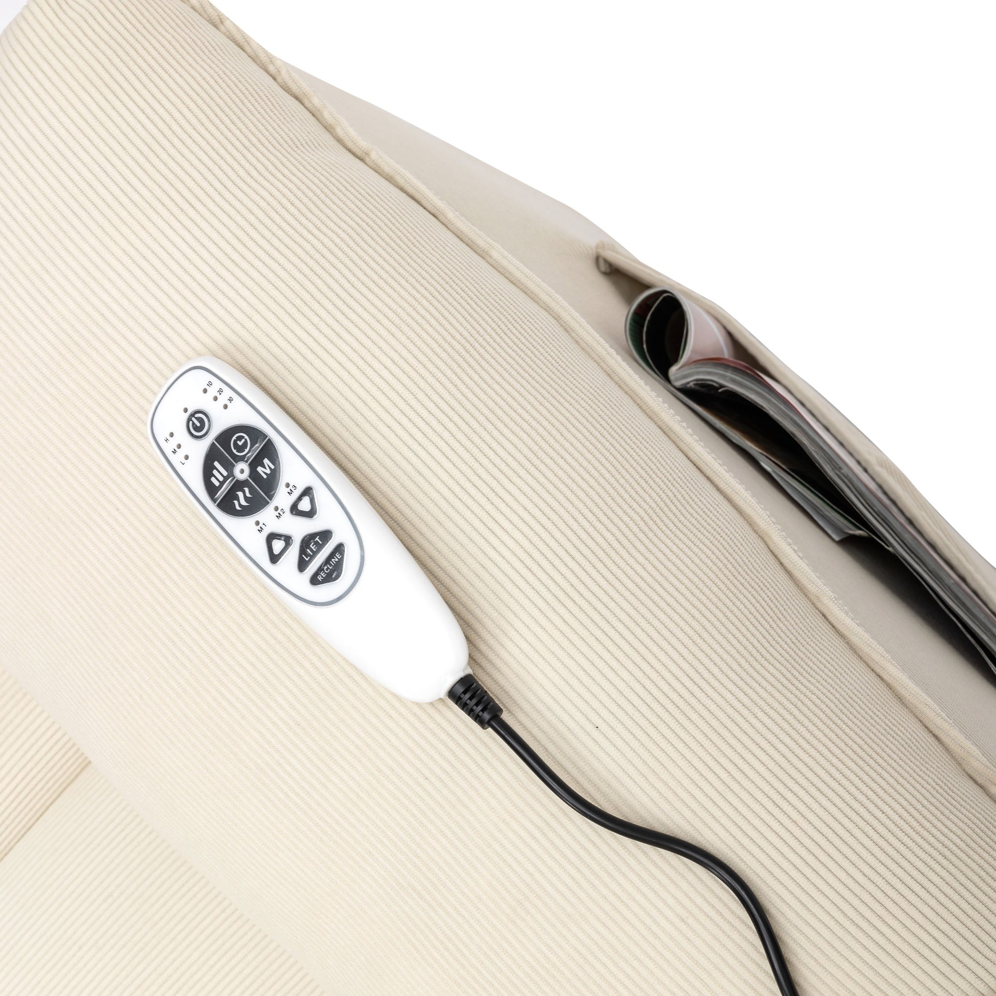 Uwell Mobility Power Lift Recliner Chair for Elderly – Heated Massage Chair with Infinite Position & Side Pocket, Beige