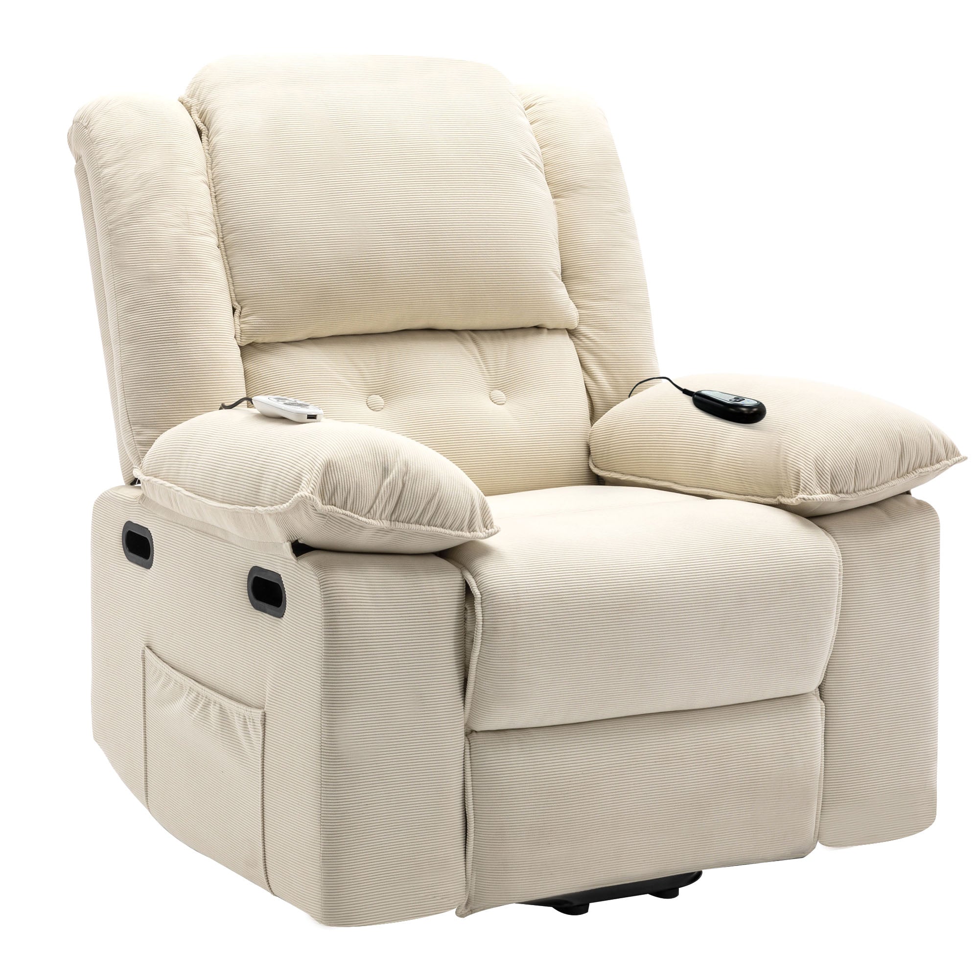 Uwell Mobility Power Lift Recliner Chair for Elderly – Heated Massage Chair with Infinite Position & Side Pocket, Beige