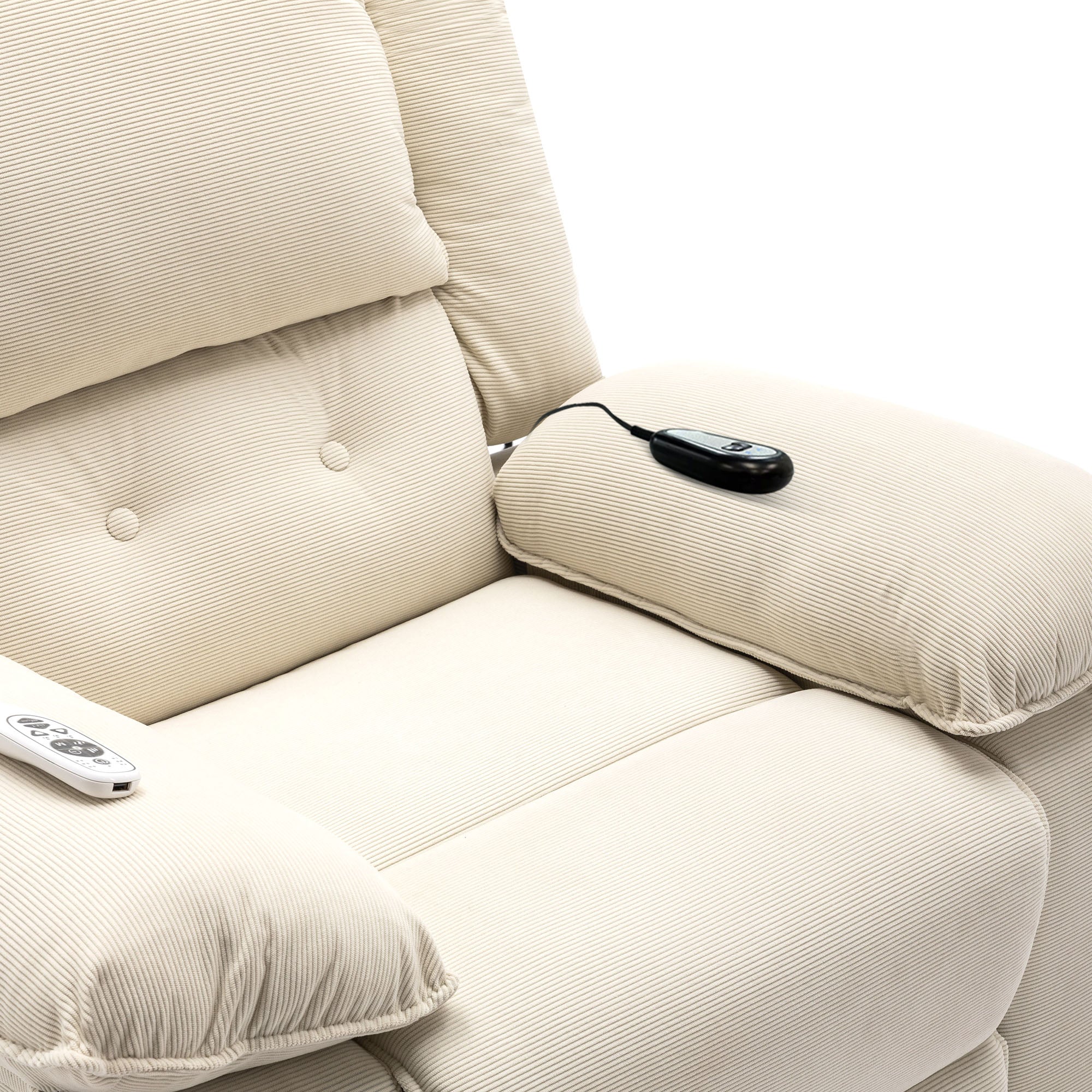 Uwell Mobility Power Lift Recliner Chair for Elderly – Heated Massage Chair with Infinite Position & Side Pocket, Beige
