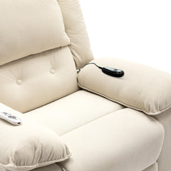 Uwell Mobility Power Lift Recliner Chair for Elderly – Heated Massage Chair with Infinite Position & Side Pocket, Beige
